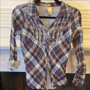 BKE fitted M plaid shirt EUC